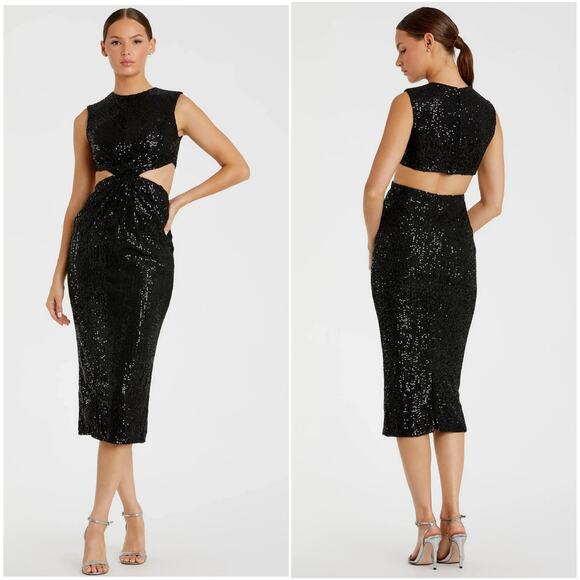 Mac Duggal Dresses & Skirts - Mac Duggal Black Sequin Front Twist Cut Out Sheath Dress Size 4 27022 $298